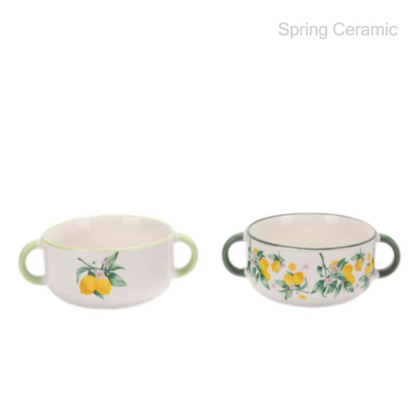 lemon series, 320ml double ear soup bowl