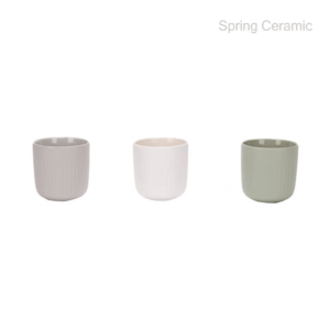 12OZ embossed Handleless Cup glossy inside matt outside