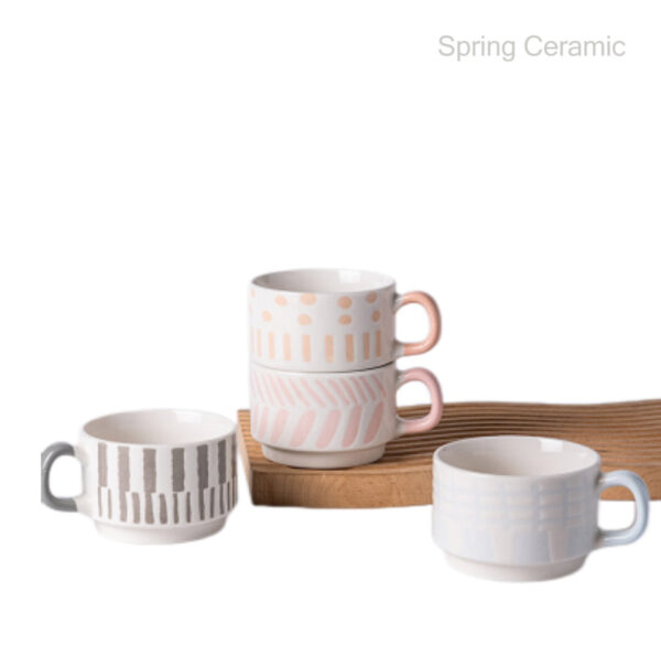 Debossed design stack up mug