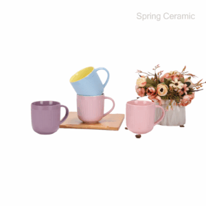 16OZ embossed mug color New bone china color glaze