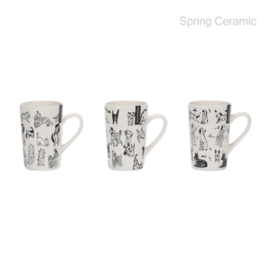 13OZ Pet Martini Mug Stoneware matt white with silk screen