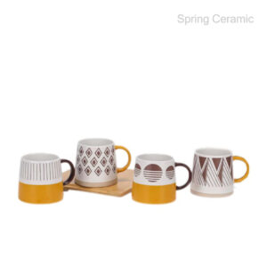 425ml double model mug with geometry design