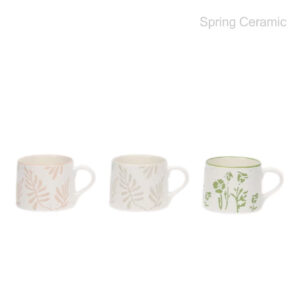 250ml new bone china mug with plant design