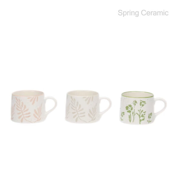250ml new bone china mug with plant design