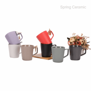 16OZ embossed mug glossy inside matt outside