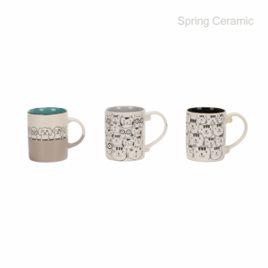 12OZ Pet Straight Mug Stoneware color glaze with silk screen