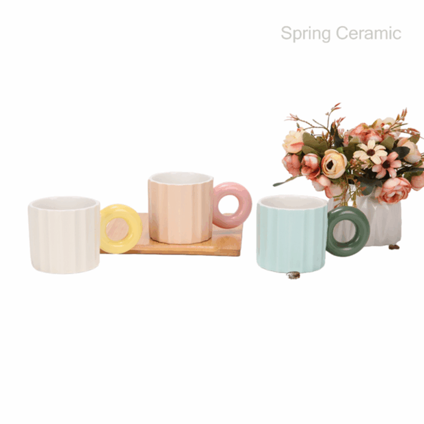 11OZ embossed mug with different color(inside,outside and handle)