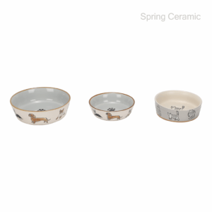 Pet Bowl Stoneware color glaze with silk screen&decal