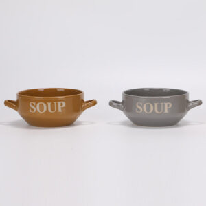 550ml double ear bowl ,with the word"SOUP"