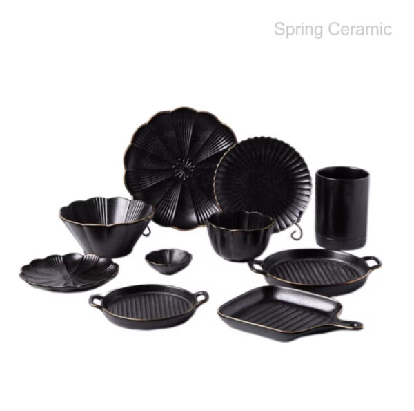 "Black and white design" dinner ware set - Image 2