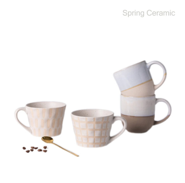 Stone ware debossed design mug ,special reactive design