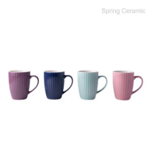Embossed Color Glaze Ceramic Mug