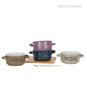600ml double ear bowl ,with the words "Let all that you do be done in love"