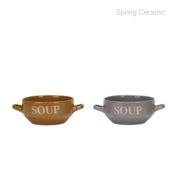 500ml double ear bowl,with the word"soup"