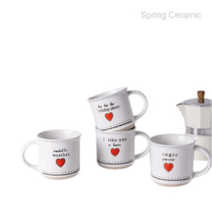 Cute heart shape silk design mug
