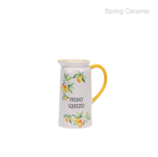 lemon series Ceramic Vase with Handle