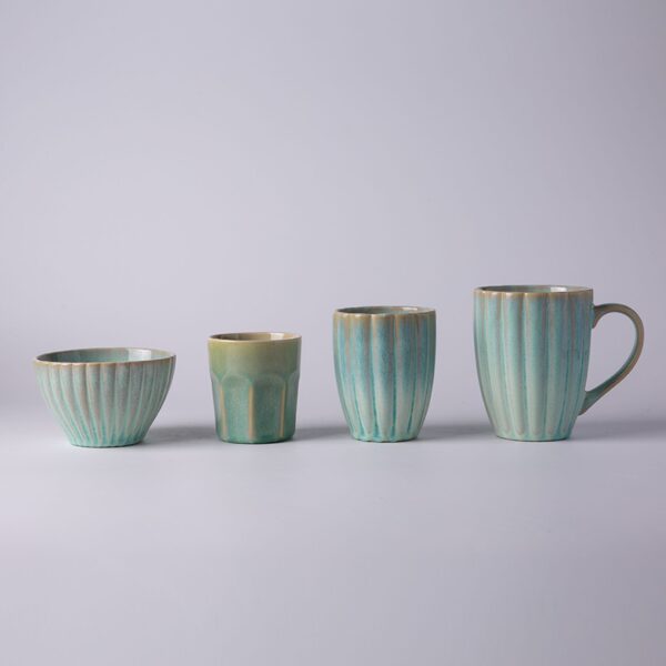 Ceramic Dinner Set-Floral Shape Green Color - Image 5