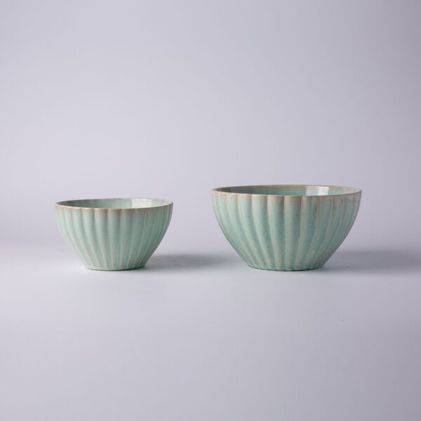 Ceramic Dinner Set-Floral Shape Green Color