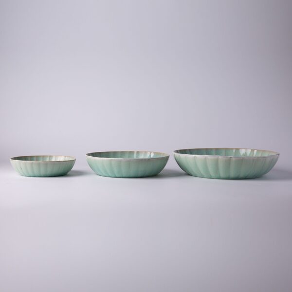 Ceramic Dinner Set-Floral Shape Green Color - Image 3