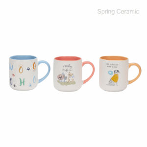13OZ Pet Mug New Bone china color glaze inside&handle and matt white outside with decal