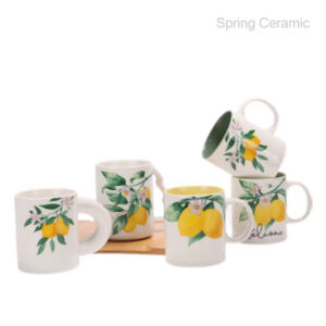 lemon design ceramic mug with special handle