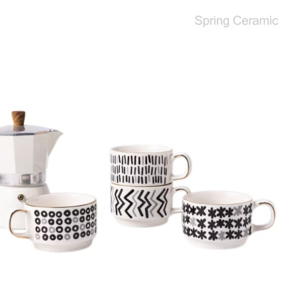 "white and black"220ml stacking mug - Image 3