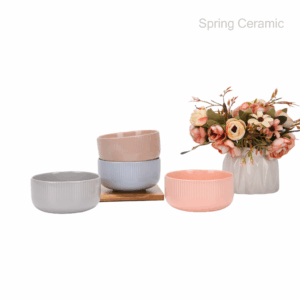 380ml embossed bowl color glaze