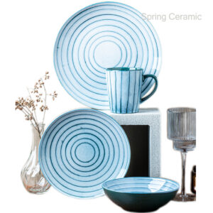 Multi color reaction dinner set table set