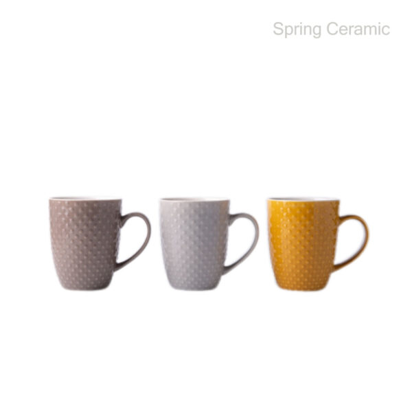 Embossed Color Glaze Ceramic Mug - Image 3