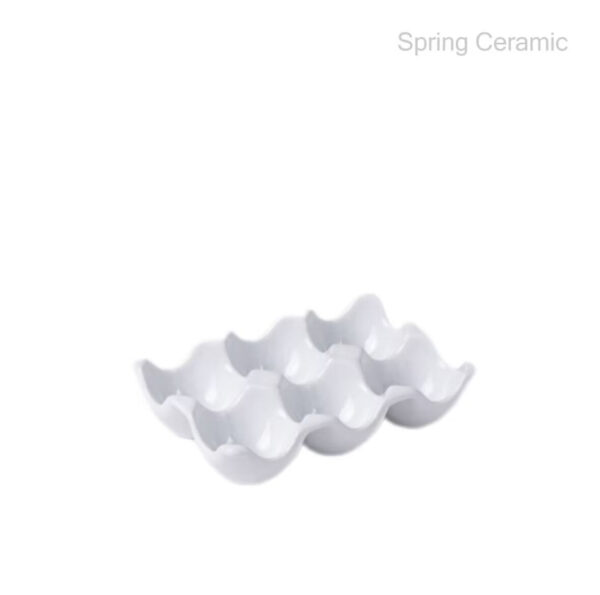 "white and Black"series , Egg Container, Ceramic Eggs Keeper Storage Organizer for Display, Kitchen - Image 2