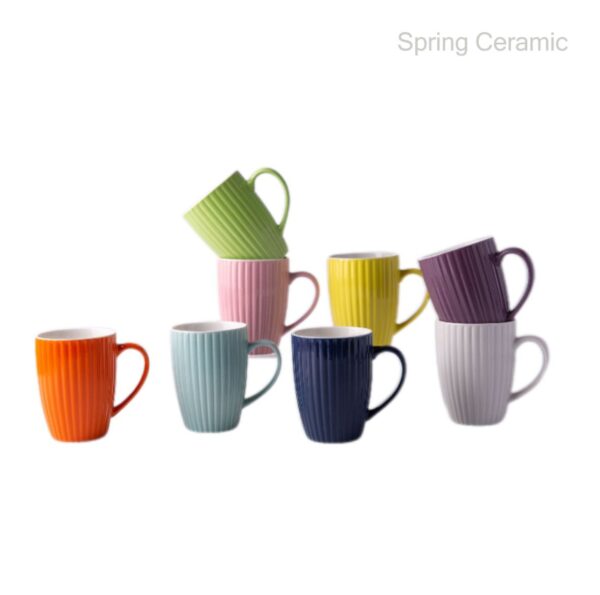 Embossed Color Glaze Ceramic Mug - Image 3