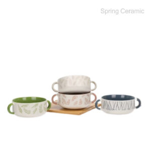 plant series, 475ml double ear soup bowl