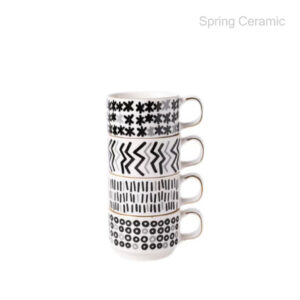 "white and black"220ml stacking mug