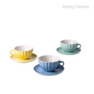 Embossed design coffee mug set