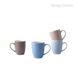 Embossed Color Glaze Ceramic Mug