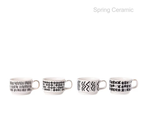 "white and black"220ml stacking mug - Image 2