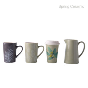 Ceramic Mug- Green Leaf Design SP2304-027