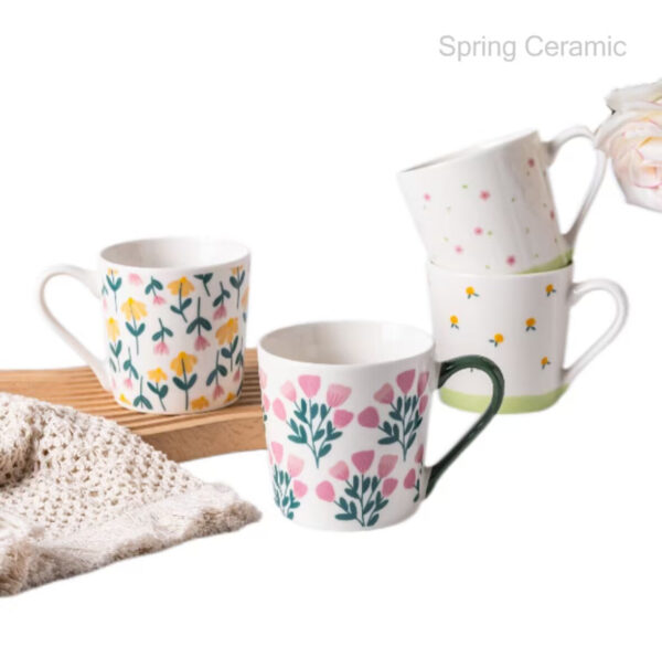 Mug & bowl with Autumn flower and leaf design - Image 3
