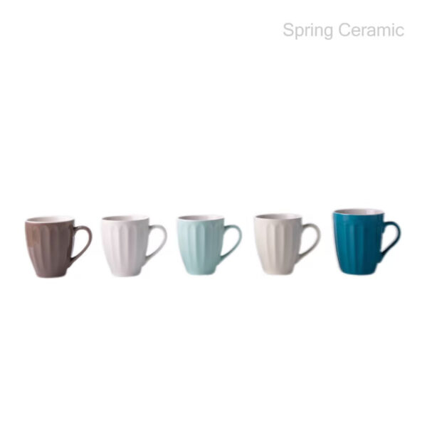 Embossed Color Glaze Ceramic Mug - Image 2