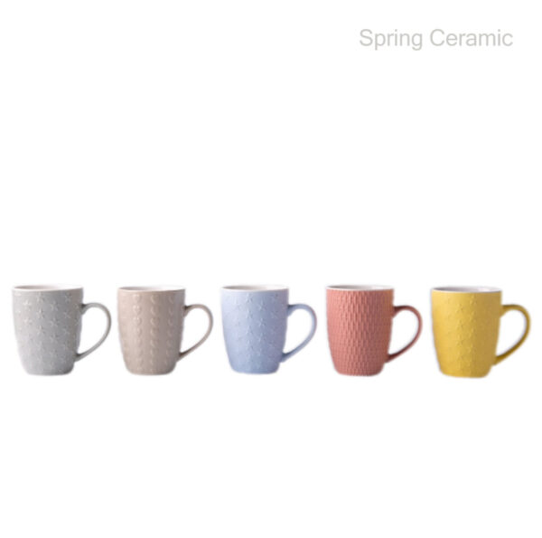Embossed Color Glaze Ceramic Mug - Image 5