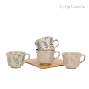 220ml new bone china mug with plant design
