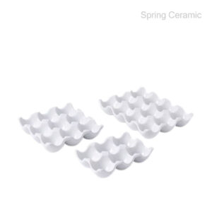 "white and Black"series , Egg Container, Ceramic Eggs Keeper Storage Organizer for Display, Kitchen