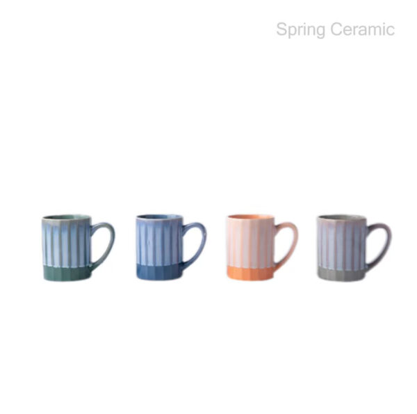 Embossed Reactive Color Glaze Ceramic Mug - Image 4