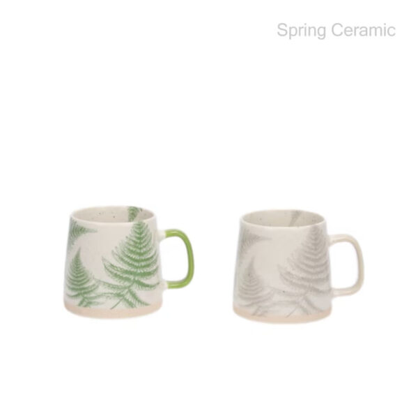425ml New Bone China Mug with "plant" design