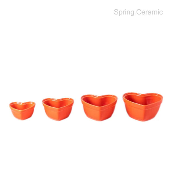 Heart shape saucers and tea pot set - Image 2