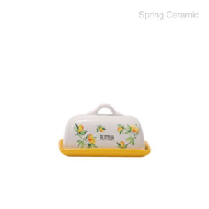 lemon design butter dish with lid