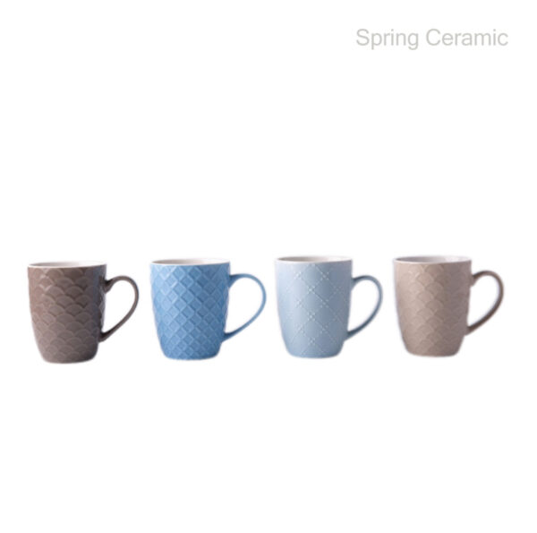 Embossed Color Glaze Ceramic Mug - Image 8