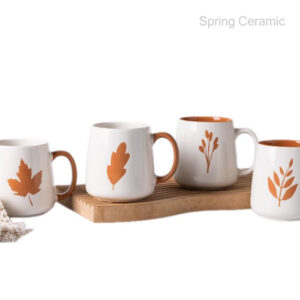 Autumn leaf design double mold mug