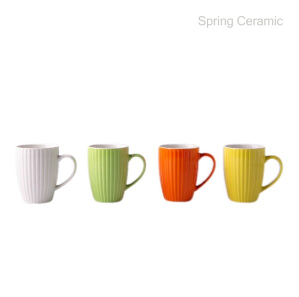 Embossed Color Glaze Ceramic Mug - Image 2