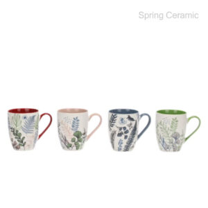 330ml new bone china mug with plant design